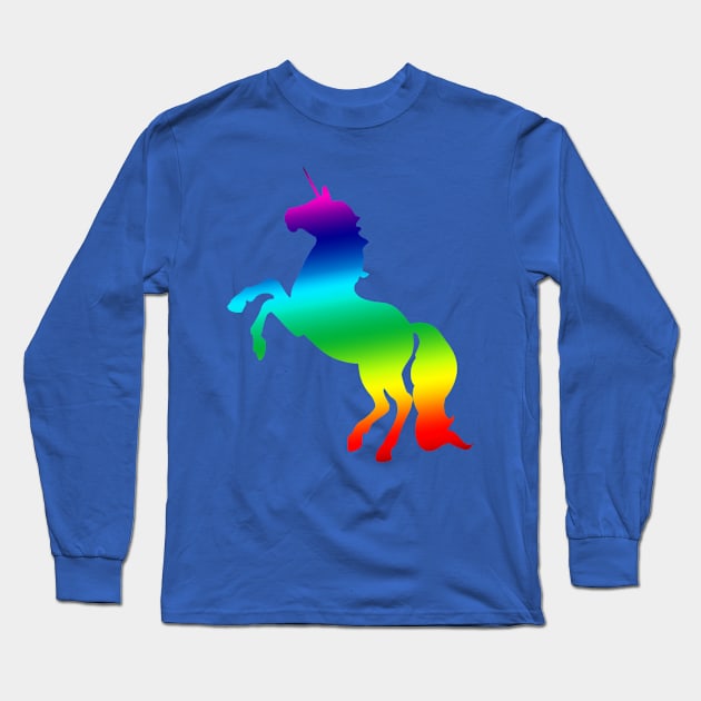 Gay Pride Unicorn Long Sleeve T-Shirt by QueenAvocado